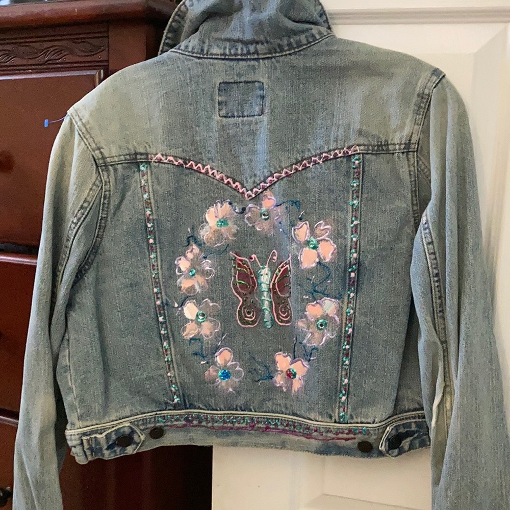 Denim hand painted jeans jacket